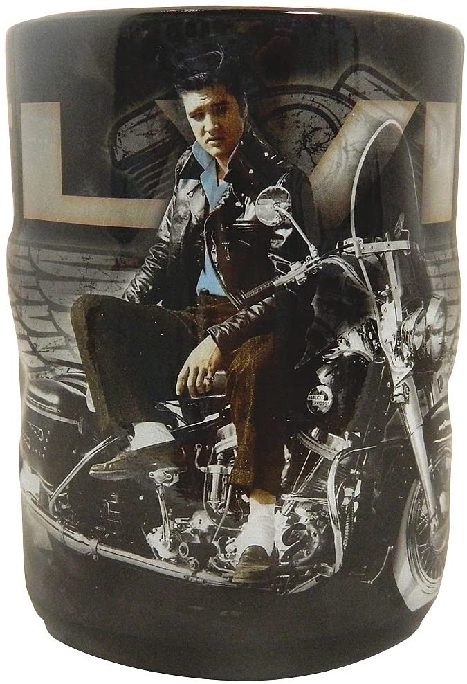 Elvis Presley Embossed Mug With Motorcycle