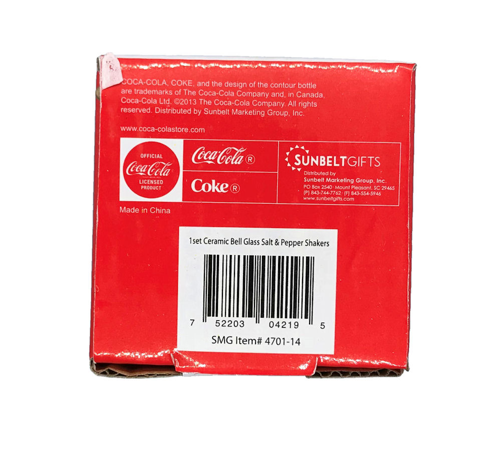 Coca-Cola Ceramic Salt - Pepper Shakers